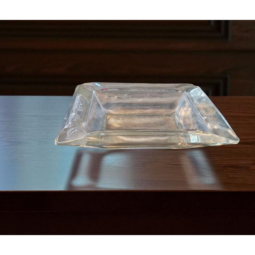 Vintage Small Clear Glass Ashtray